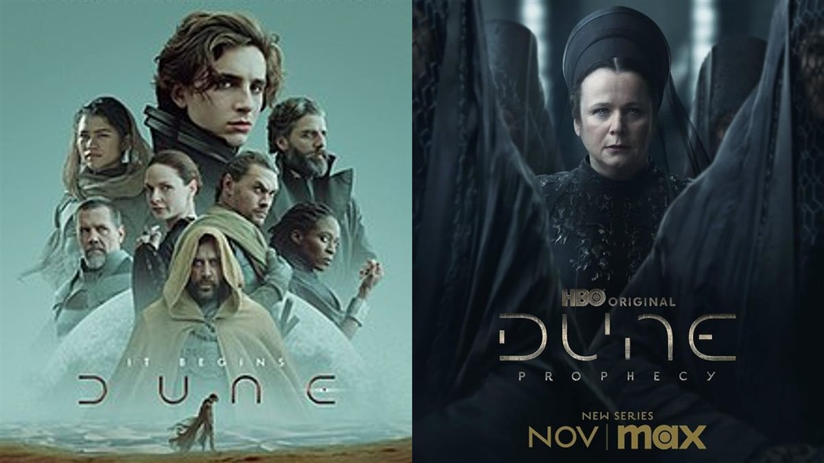 <strong> صورة أفيش مسلسل الدراما الجديد Dune: Prophecy والفيلم السينمائي Dune</strong>