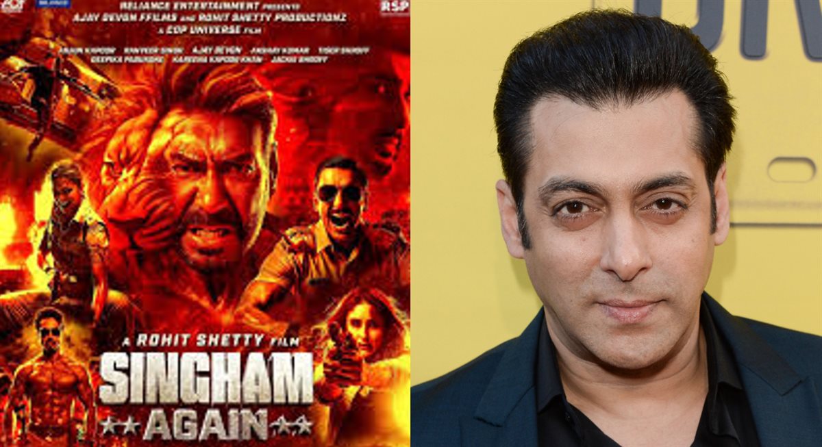 <strong>الممثل الهندي سلمان خان و أجاي ديفجان على صورة أفيش فيلمه الجديد Singham Again</strong>
