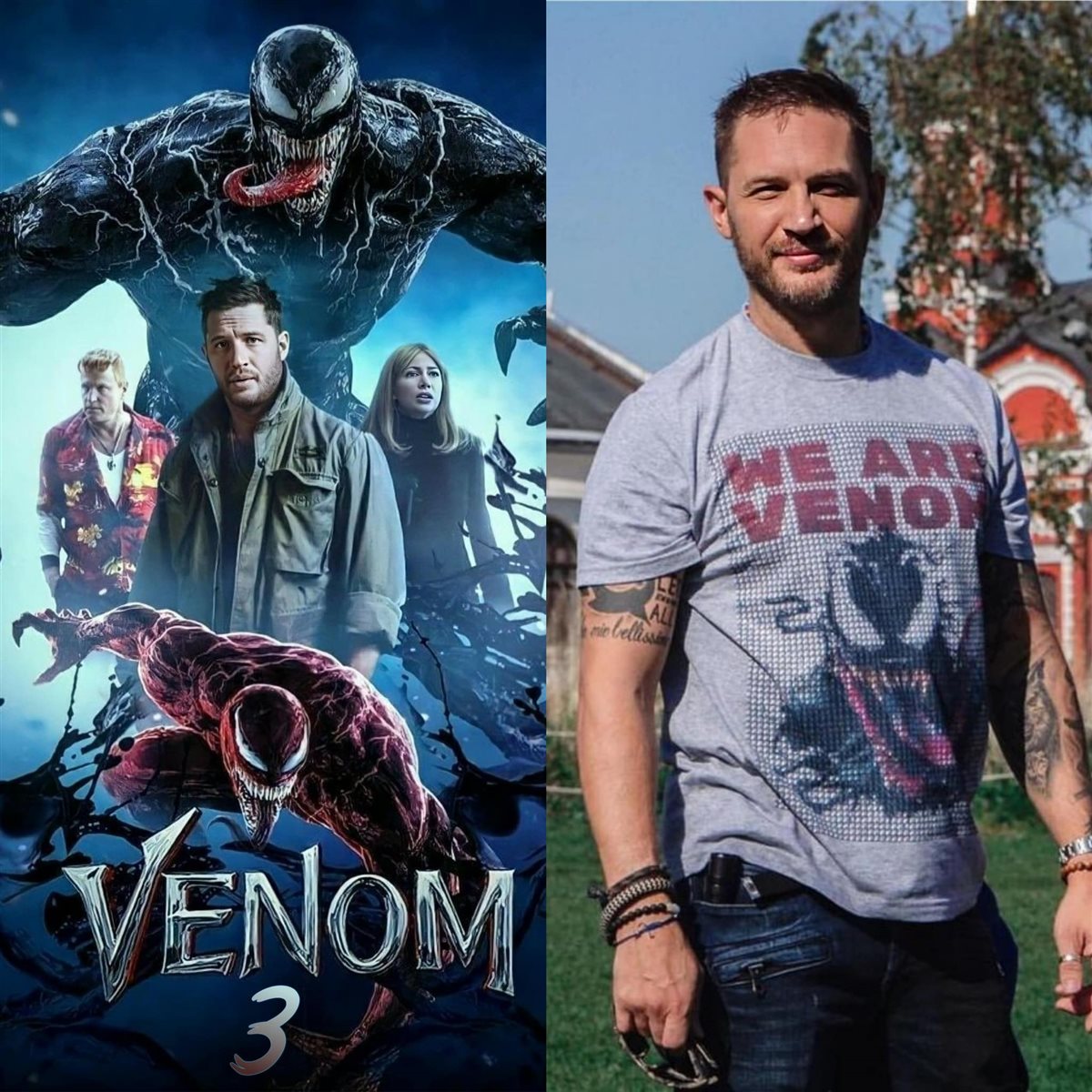 <strong>توم هاردي بطل فيلم Venom 3 وجميع سلسلة Venom</strong>