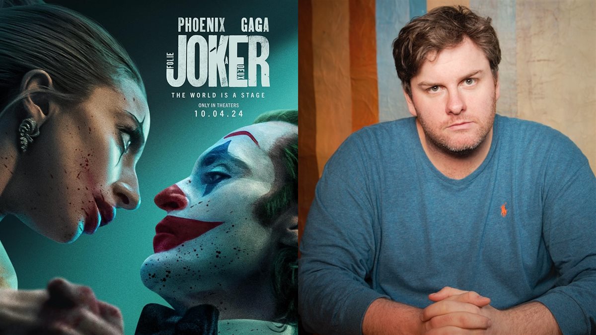 <strong> الممثل تيم ديلون وصورة أفيش فيلم Joker: Folie à Deux </strong>