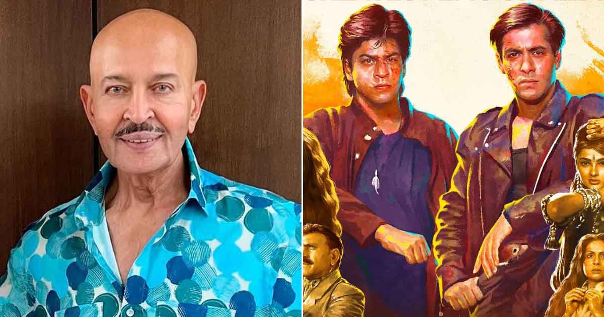 <strong>الممثل والمخرخ راكيش روشان والممثلين سلمان خان و شاروخ خان في فيلم Karan Arjun</strong>