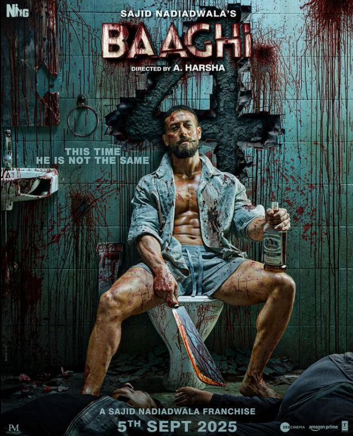 <strong>الممثل الهندي تايجر شروف على صورة أفيش فيلمه Baaghi 4</strong>