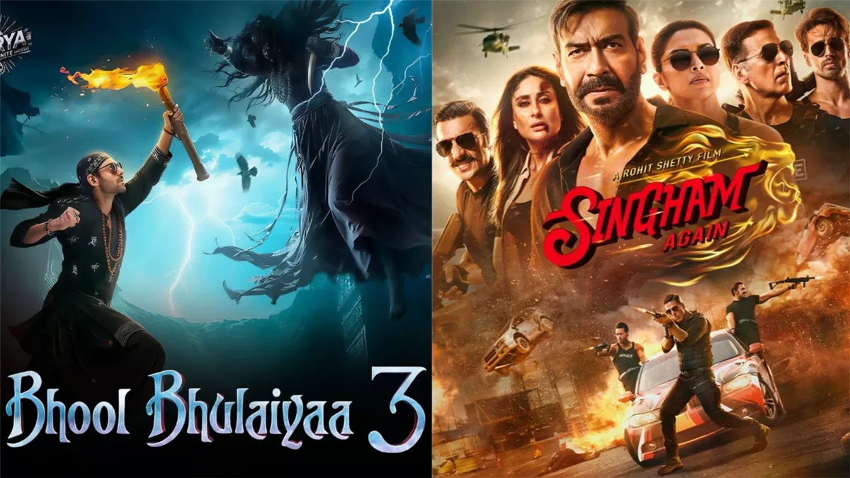 <strong>صوة أفيشات أفلام Singham Again و Bhool Bhulaiyaa 3</strong>