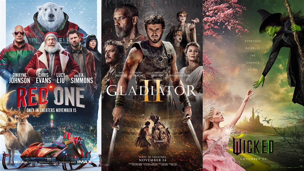 <strong>صور أفيشات أفلام Wicked و Gladiator 2 و Red One</strong>