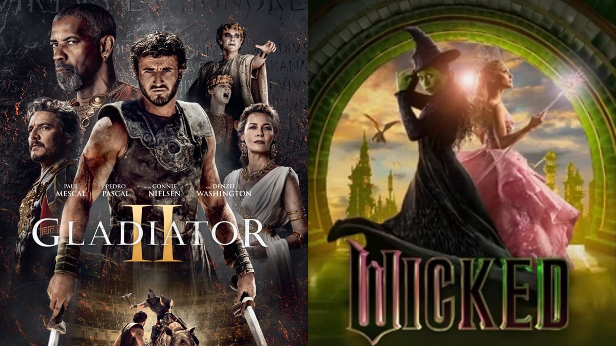 <strong>صور أفيشات أفلام Wicked و Gladiator 2</strong>