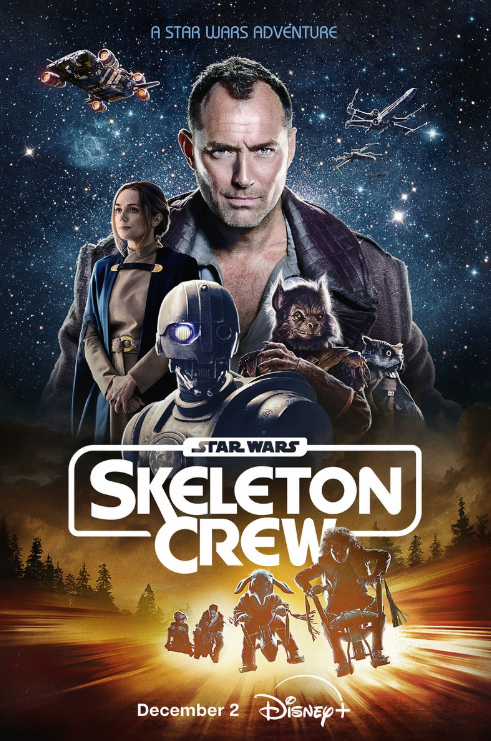 <strong>صورة أفيش المسلسل الجديد Star Wars: Skeleton Crew بطولة الممثل جود لو</strong>