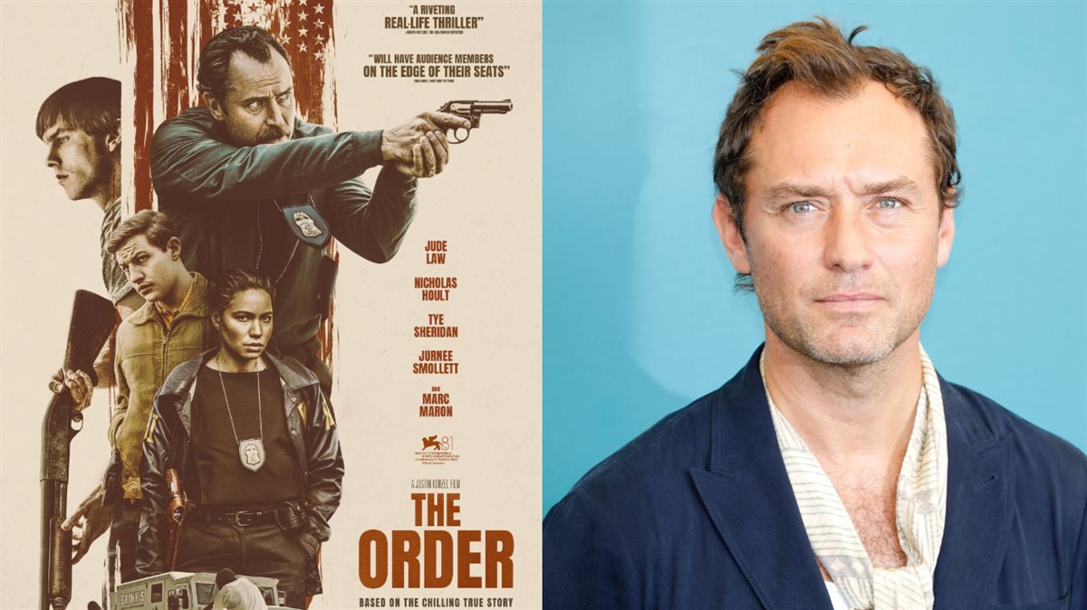 <strong>الممثل البريطاني جود لو وصورة أفيش فيلمه الجديد The Order</strong>