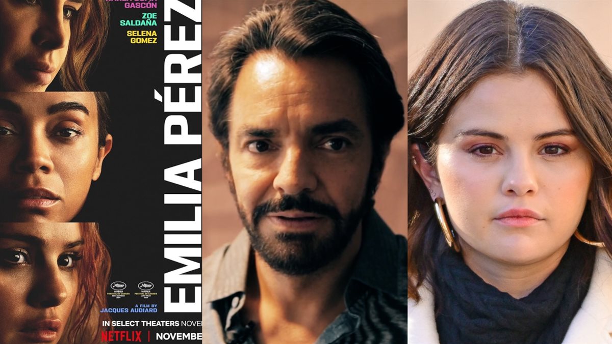 <strong>سيلينا جوميز والناقد السينمائي والممثل العالمي اوخينيو ديربيز وفيلمها الجديد Emilia Pérez</strong>