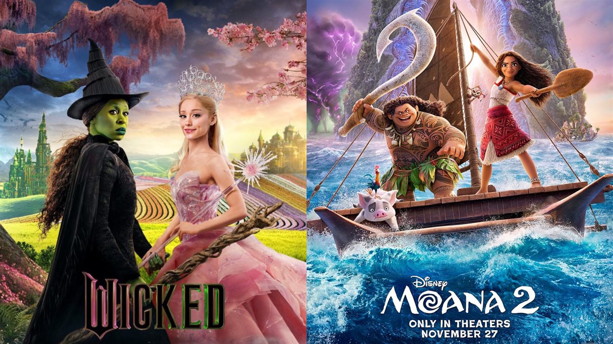 <strong>صور أفيشات أفلام Moana 2 و Wicked </strong>