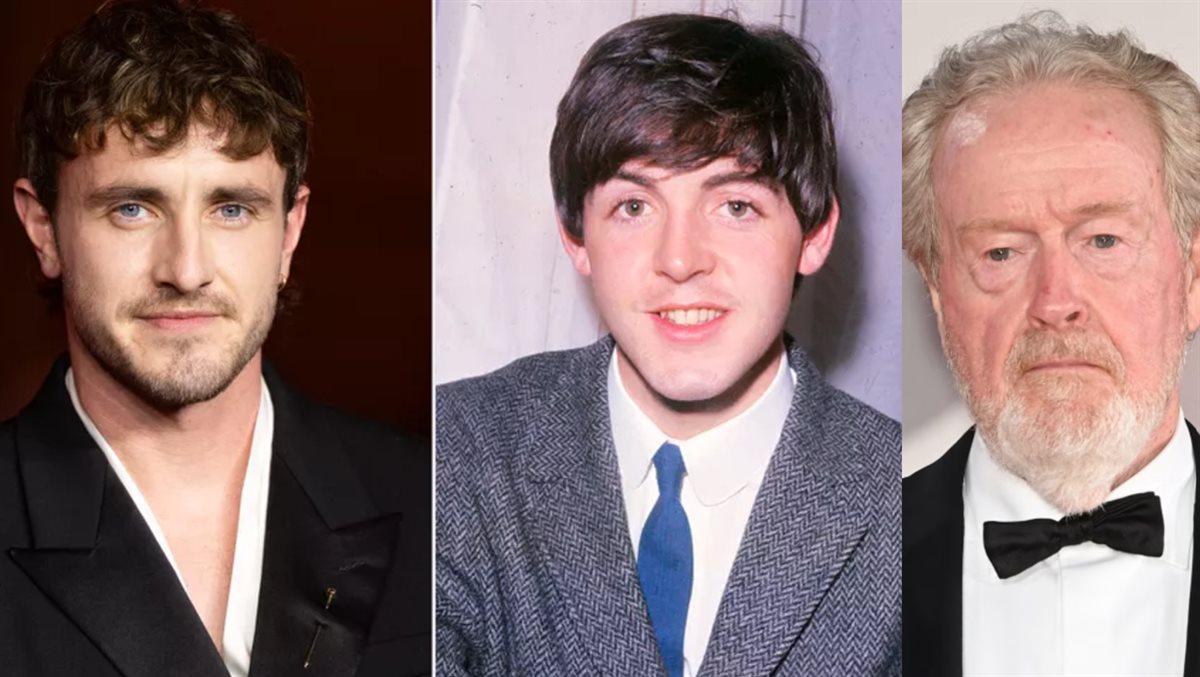 <strong>المخرج ريدلي سكوت و المطرب بول مكارتني قائد فرقة The Beatles والممثل بول ميسكال الذي سيُجسد قصة حياته</strong>