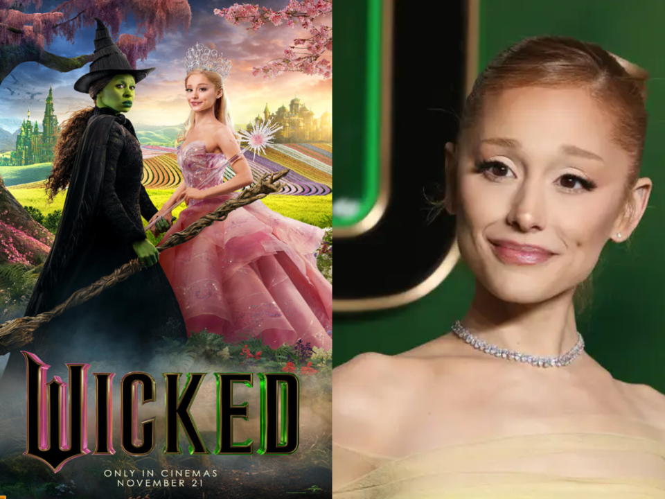 <strong>المطربة أريانا جراندي وصورتها على أفيش فيلمها الجديد Wicked</strong>