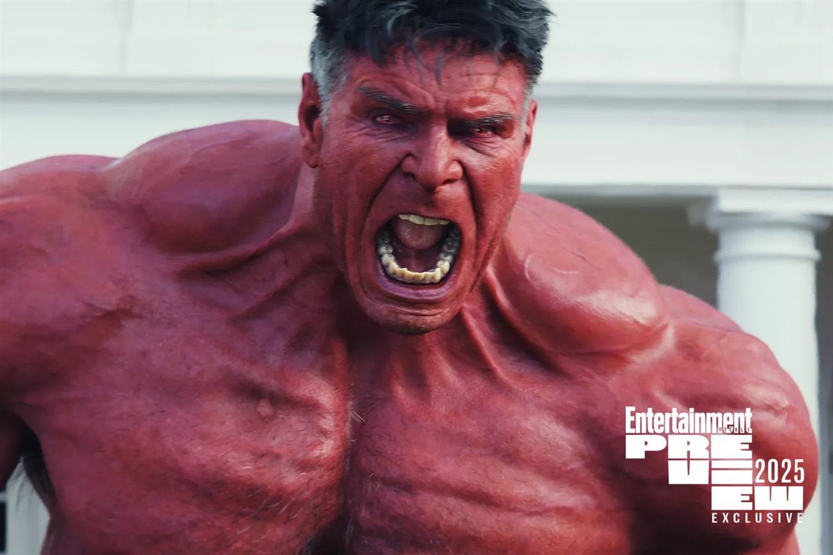 <strong>هاريسون فورد في شخصية  Red Hulk (الرجل الخارق الأحمر) التي سيظهر بها في فيلمه الجديد Captain America: Brave New World </strong>