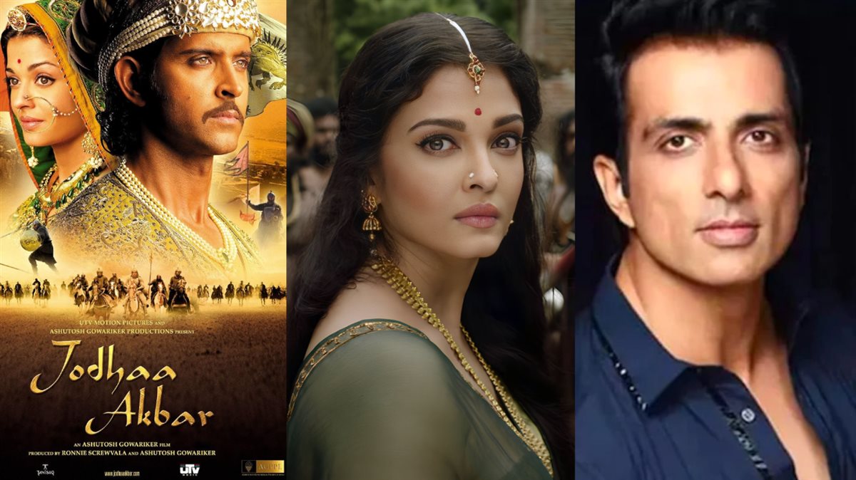 <strong>سونو سود و آيشواريا راي باتشان وصورة أفيش فيلمهم الهندي الشهير Jodhaa Akbar</strong>