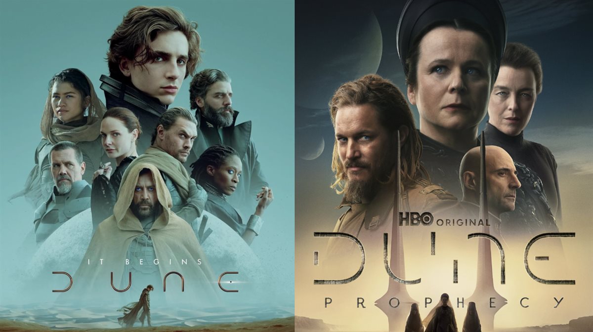 <strong>صورة أفيش مسلسل Dune: Prophecy والفيلم السينمائي Dune المأخوذ عنه المسلسل</strong>