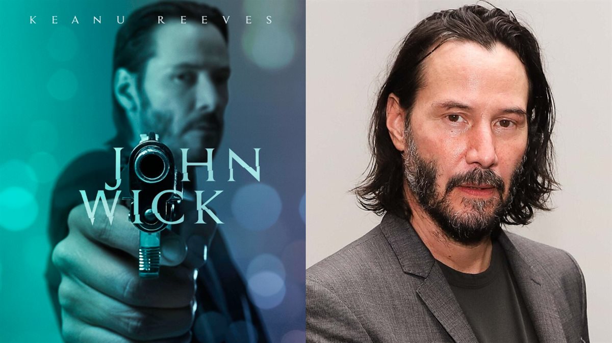 <strong>الممثل العالمي كيانو ريفز بطل سلسلة أفلام John Wick وصورته على أفيش الجزء الأول من السلسلة</strong>