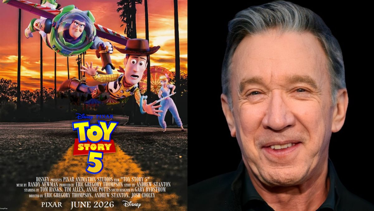 <strong>الفنان تيم ألين وصورة أفيش فيلمه الجديد Toy Story 5 المُقرر عرضه بالسينمات في 19 يونيو 2026 ويكون الممثل هو بطل الخمس أجزاء من سلسلة أفلام Toy Story</strong>