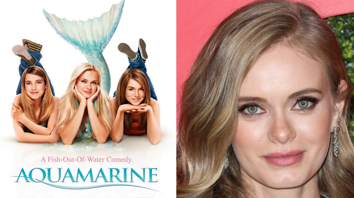 <strong>سارا باكستون بطلة فيلم Aquamarine وصورتها على أفيش الفيلم</strong>