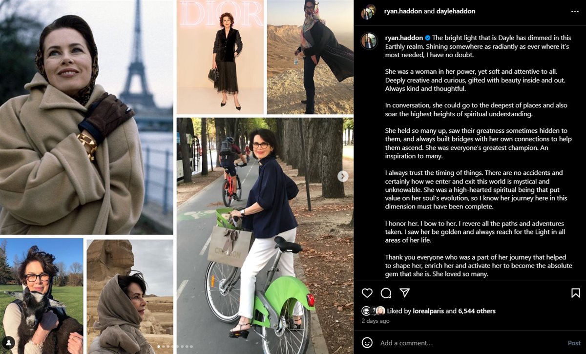 <strong>نعي ريان هادون لوالدتها الممثلة ديل هادون عبر صفحتها الرسمية على موقع التواصل الإجتماعي إنستجرام</strong>