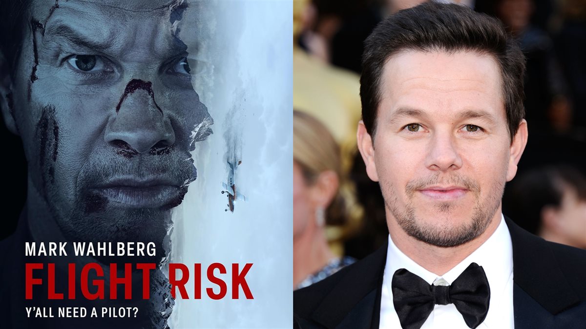 <strong>الممثل الامريكي مارك والبيرج وصورة أفيش فيلم Flight Risk</strong>