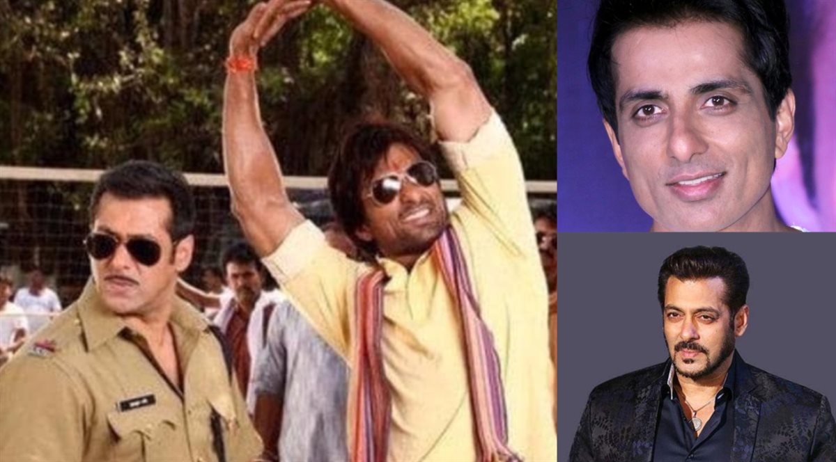 <strong>سونو سود و سلمان خان وصورتهم في الجزء الأول فيلم Dabangg</strong>