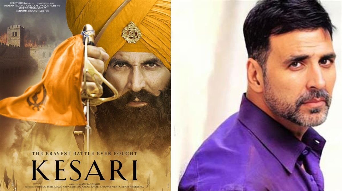 <strong>الممثل الهندي أكشاي كومار وصورته على الجزء الأول فيلم Kesari الذي سيُقدم منه أكشاي جزء ثاني بقصة مختلفة</strong>
