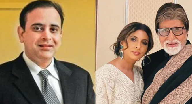 <strong>الممثل الهندي أميتاب باتشان وإبنته شويتا وزوجها المتهم نيكيل ناندا </strong>