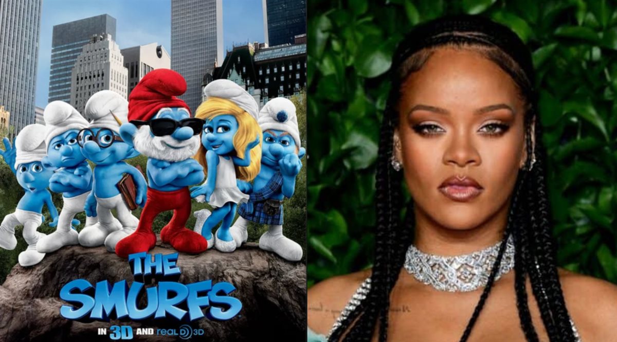 ريانا وصورة أفيش فيلمها الجديد Smurfs