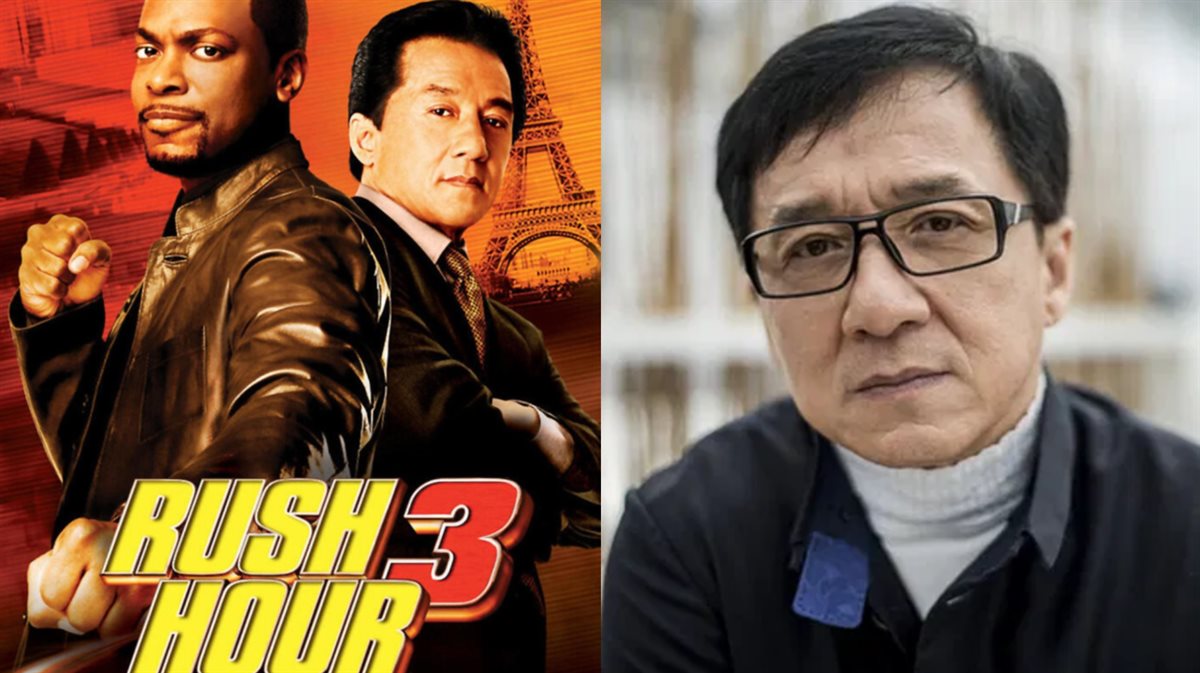 جاكي شان وصورته على أفيش الجزء الثالث فيلم Rush Hour 3