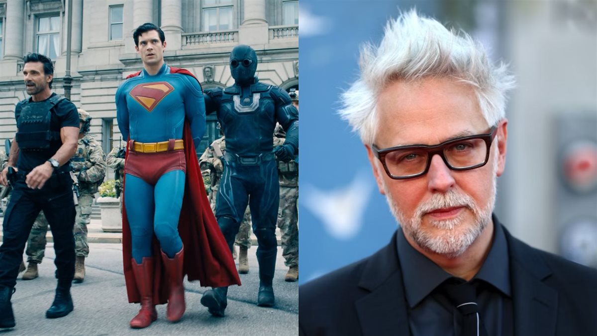 المخرج الأمريكي جيمس جان ومشهد من فيلمه الجديد Superman