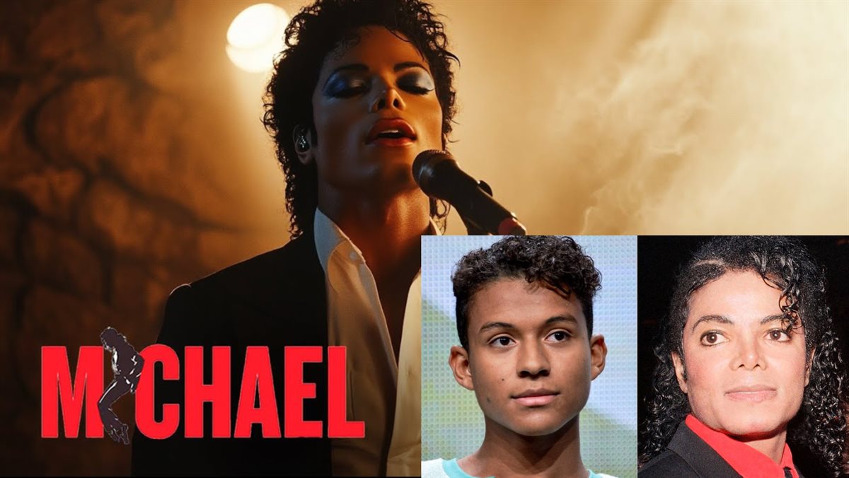 جعفر جاكسون بطل فيلم Michael وعمه المطرب الراحل مايكل جاكسون وصورة أفيش الفيلم