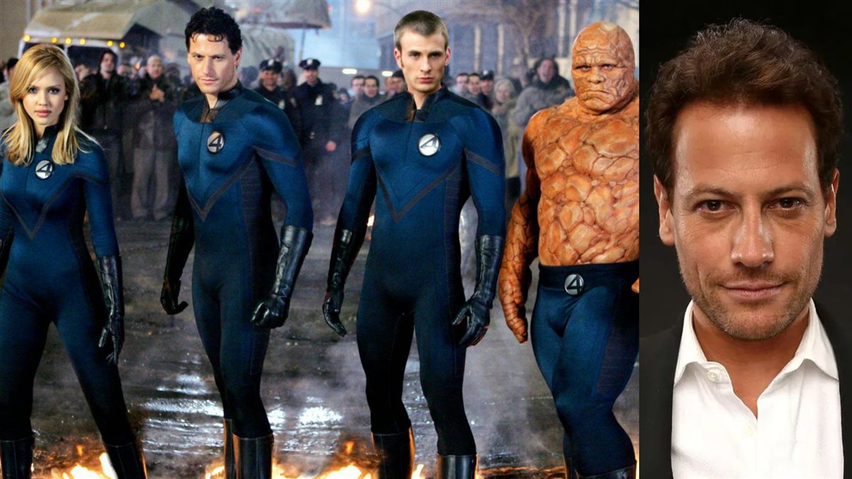 إيوان جرفورد وصورته في مشهد من فيلمه العالمي الشهير Fantastic Four عام 2005