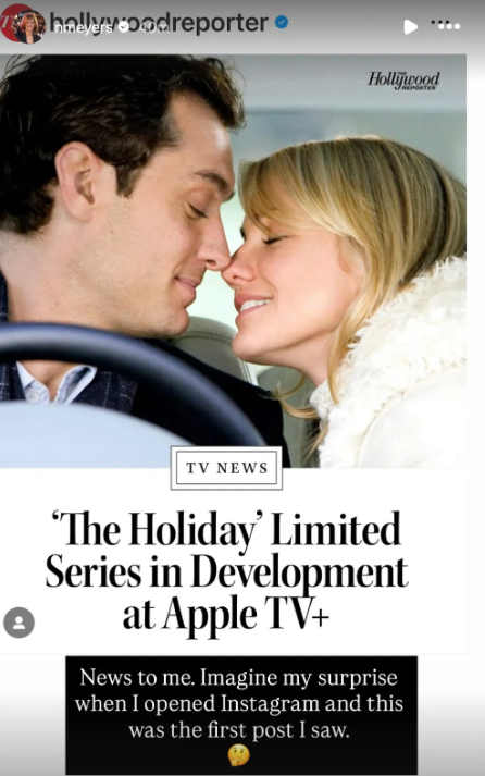 ستوري نانسي مايرز مؤلفة ومخرجة فيلم The Holiday&nbsp;على إنستجرام