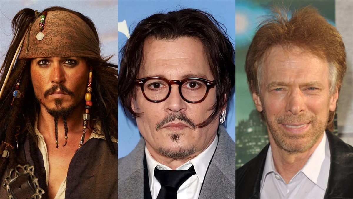 المنتج جيري بروكهايمر و جوني ديب بطل سلسلة أفلام قراصنة الكاريبي Pirates Of The Caribbean