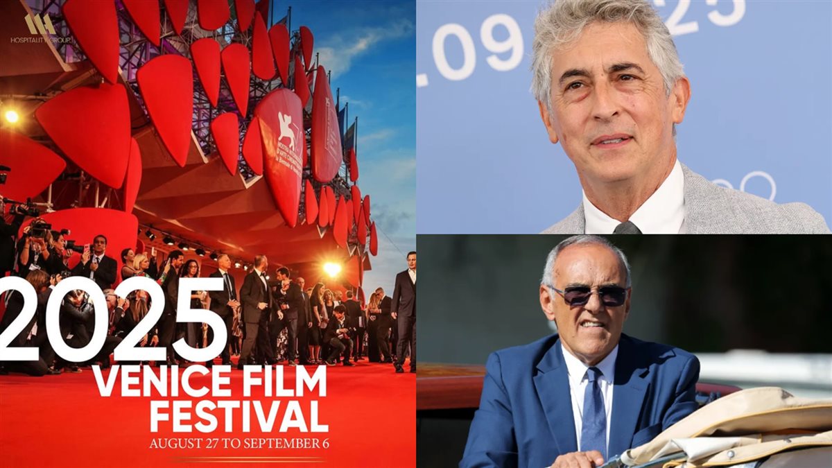 ألكسندر باين رئيس لجنة تحكيم&nbsp;مهرجان فينيسيا السينمائي ورئيس المهرجان ألبرتو باربيرا