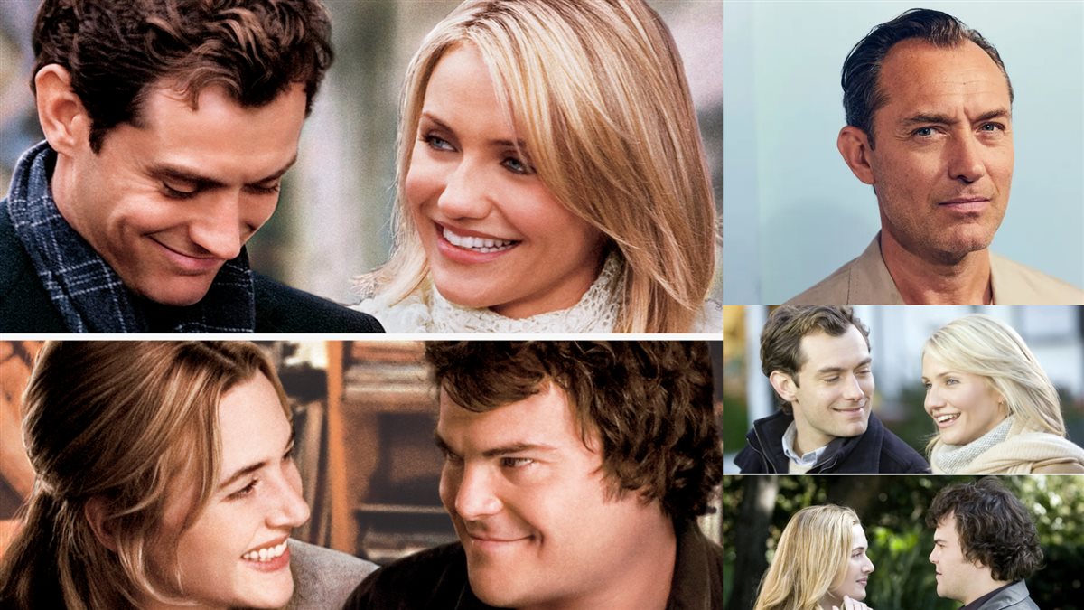 جود لو وصورته في مشاهد فيلمه الأصلي The Holiday
