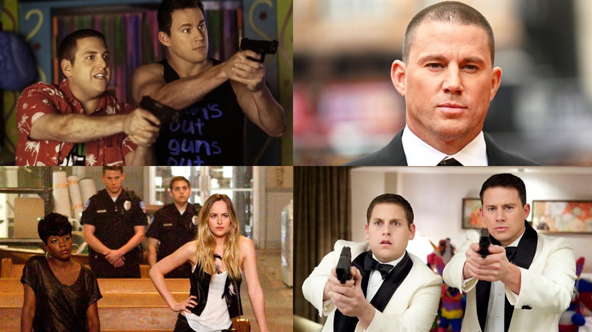 تشانينج تيتوم وصورته مع جونا هيل في مشاهد فيلم Twenty One Jump Street