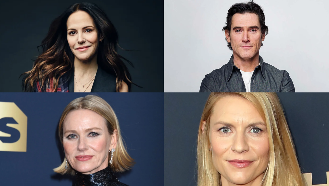 بيلي كرودب وصديقته السابقة ماري لويز باركر و كلير دينس وزوجته الحالية نعومي واتس