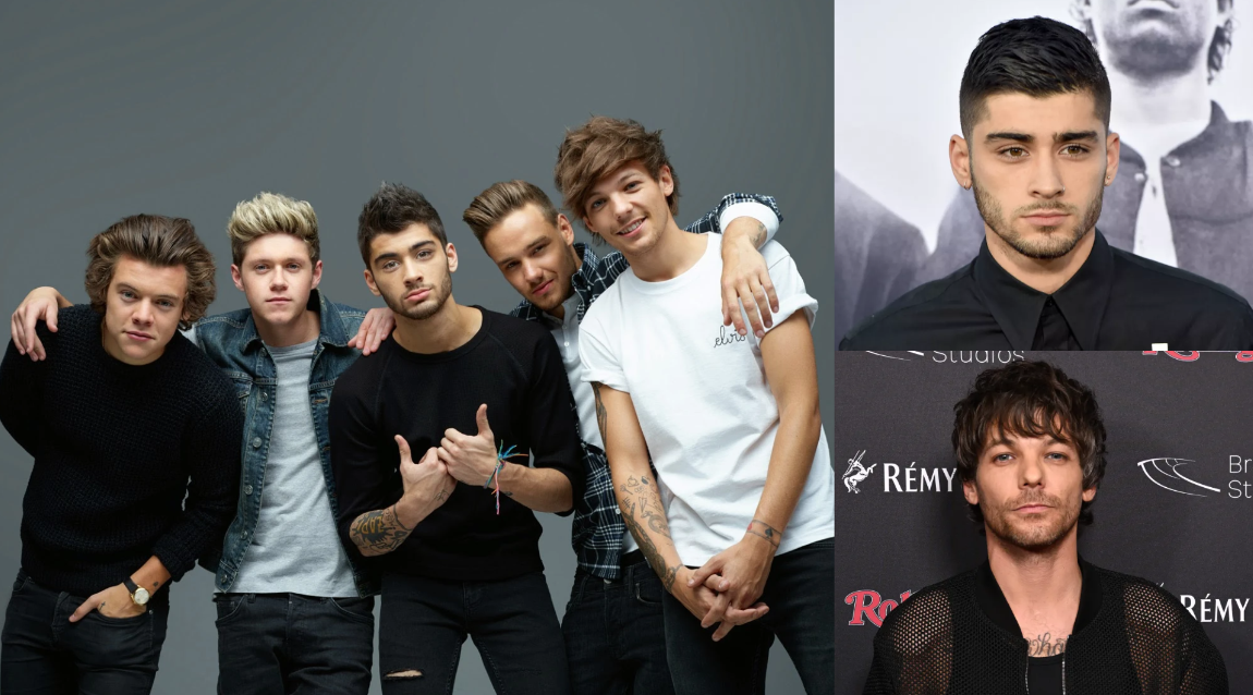 زين مالك و لويس توملينسون أعضاء الفرقة الغنائية One Direction وصورتهم في الفرقة بمراهقتهم