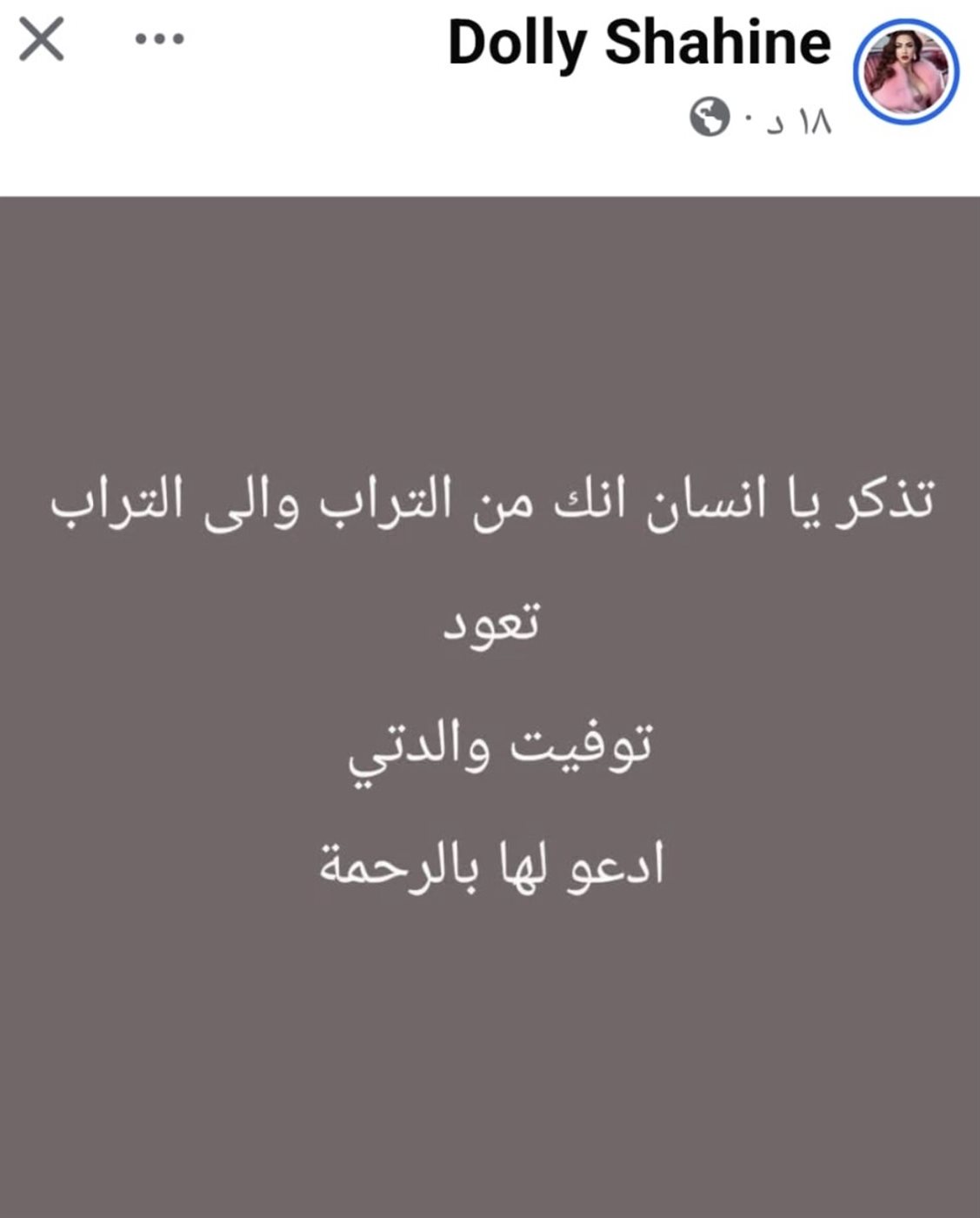 وفاة والدة الفنانة دوللى شاهين