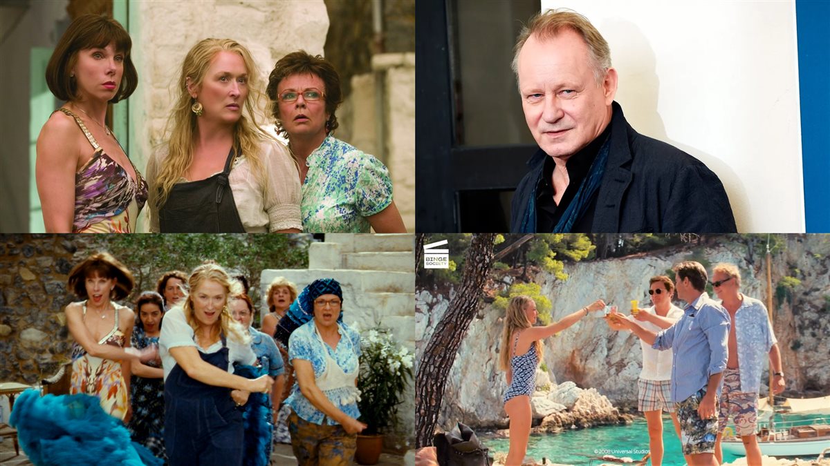 ستيلان سكارسجارد ومشاهد من فيلم Mamma Mia التي سيطرح الجزء الثالث منه