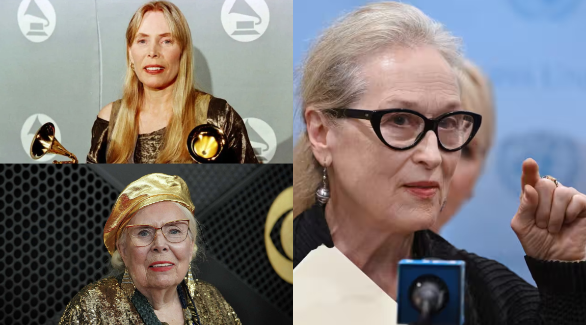 ميريل ستريب والمطربة جوني ميتشل في شبابها وكبرها
