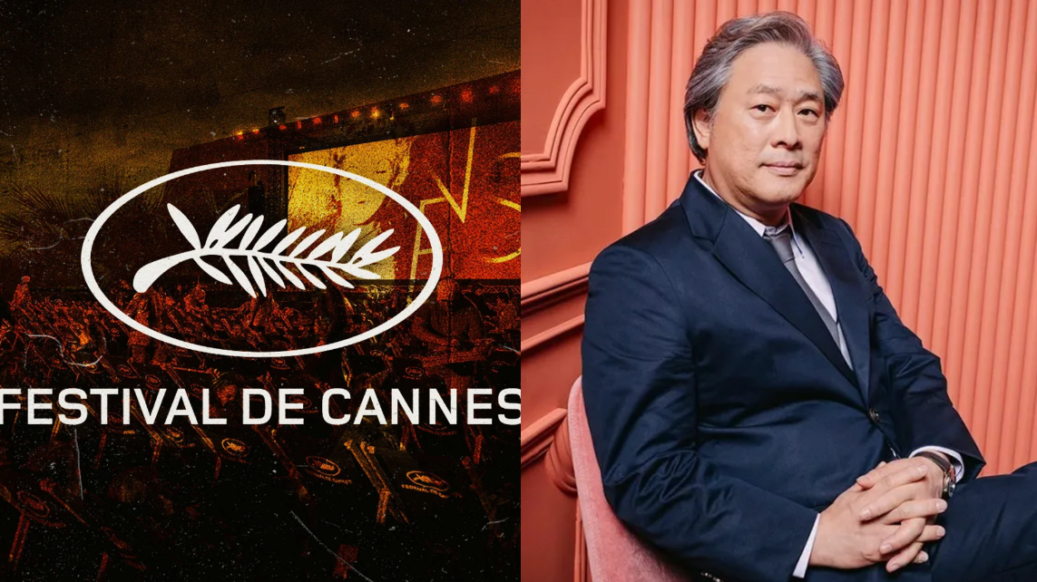 &nbsp;المخرج الكوري الجنوبي العالمي بارك تشان ووك وشعار مهرجان كان السينمائي