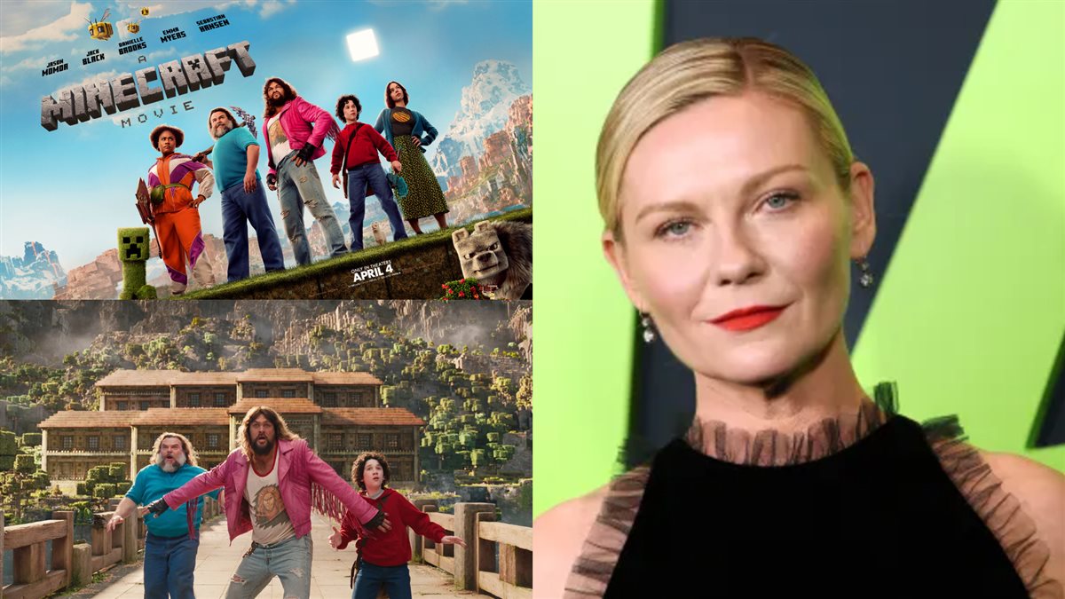 الممثلة كيرستين دانست ومشاهد من الجزء الأول فيلم A Minecraft Movie