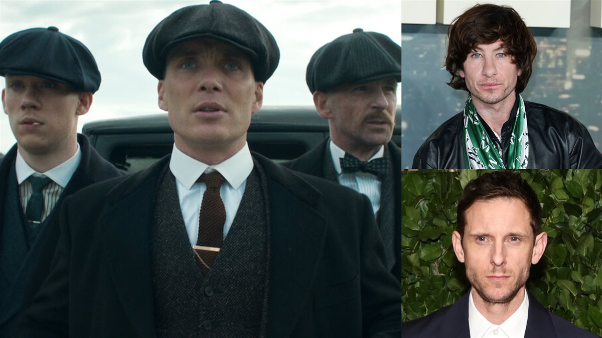 النجوم باري كيوجان و جيمي بيل ومشهد من المسلسل الأصلي Peaky Blinders