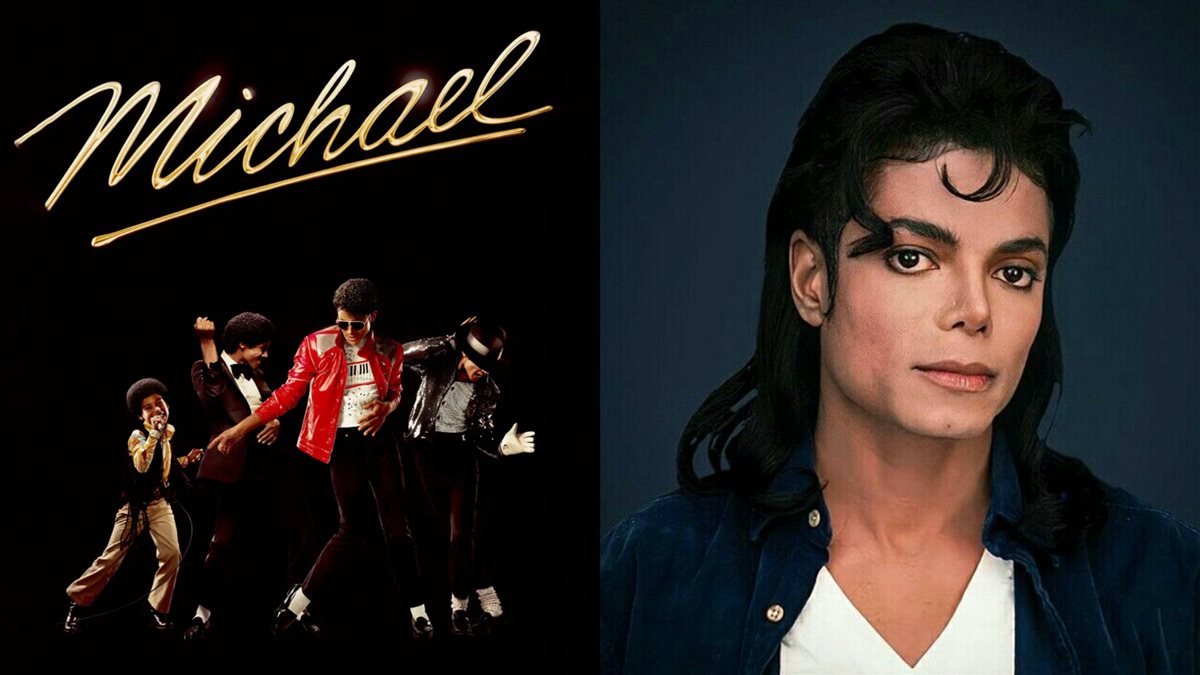 المطرب الراحل مايكل جاكسون وصورة أفيش فيلمه الوثائقي Michael