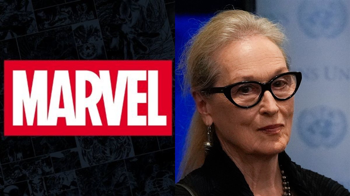 ميريل ستريب وشعار شركة Marvel