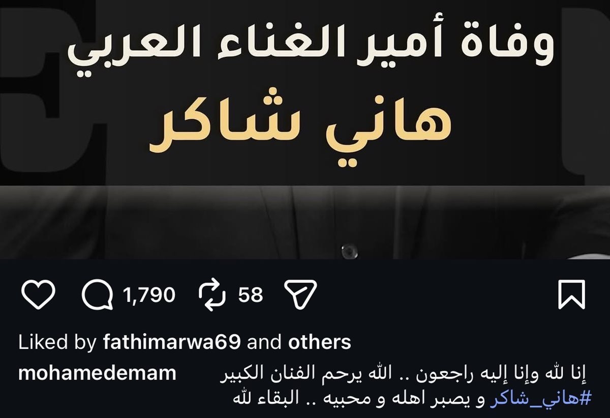 بكلمات حزينة.. محمد إمام ينعي هاني شاكر