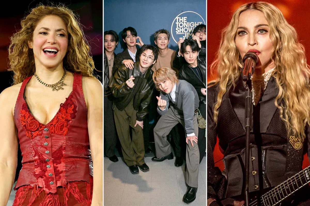 مادونا وفرقة BTS و شاكيرا