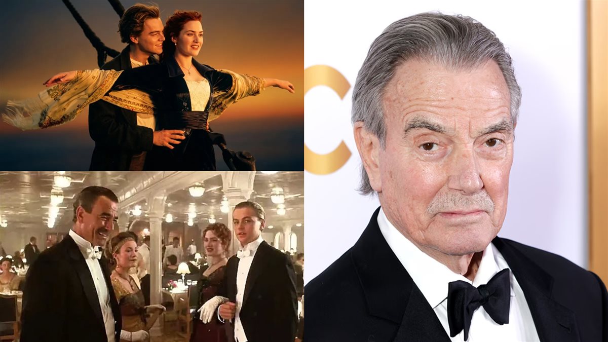 إيريك برايدين ومشهد من فيلم Titanic وصورته فيه