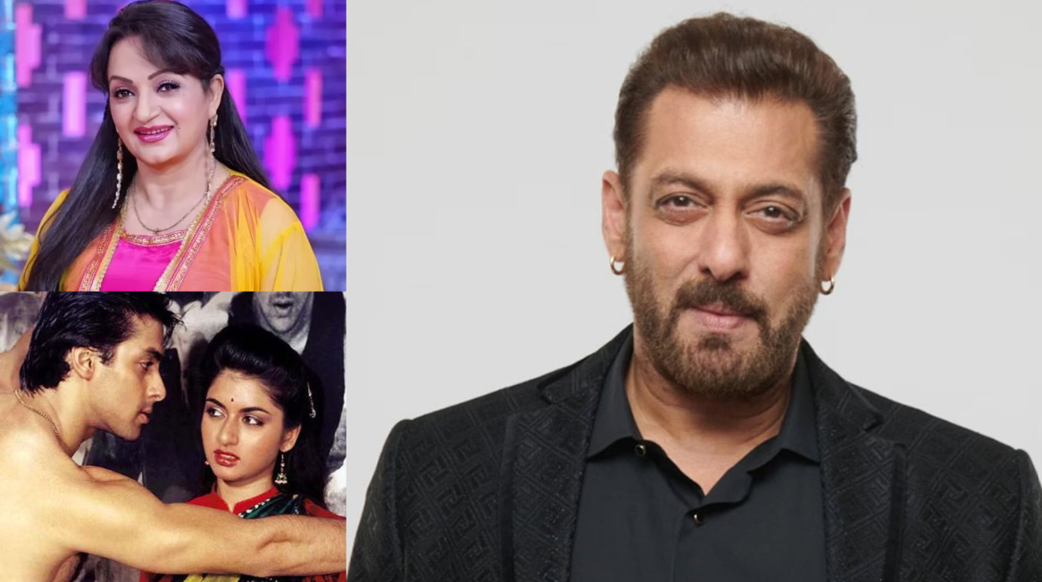 سلمان خان والممثلة أوباسنا سينج والممثلة بهاجياشيري مع سلمان في فيلم Maine Pyar Kiya